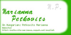 marianna petkovits business card